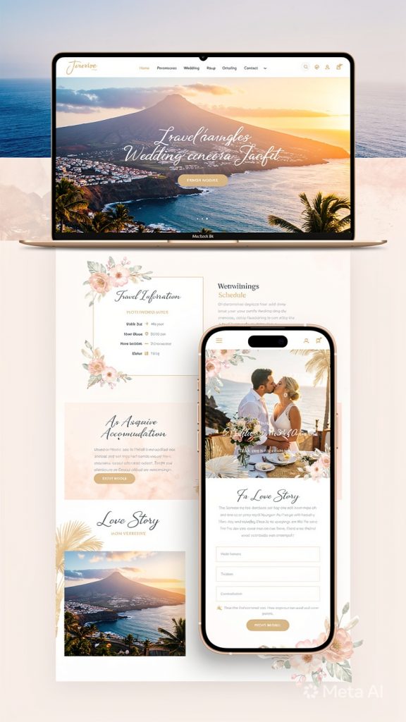elegant personal wedding website design for a tene